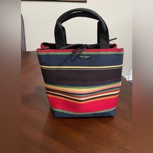 Kate Spade NY Vintage Caves tote bag multi color with leather tei closure.